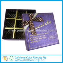 Boîtes en papier de cadeau de chocolat de marque de Yiwu avec le fabricant de ruban